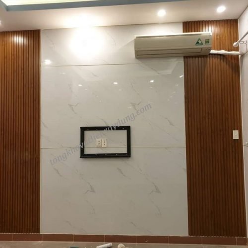 Tấm nhựa giả đá ốp tường phòng khách