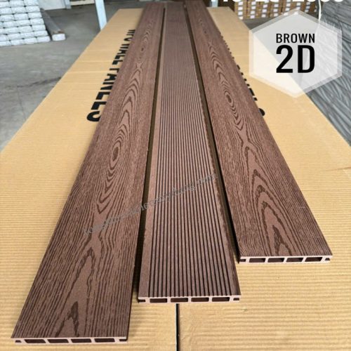 Sàn Nhựa Ngoài Trời Lổ Vuông Màu Brown