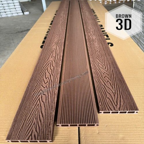 Sàn Nhựa Ngoài Trời Lổ Vuông 3d Màu Brown