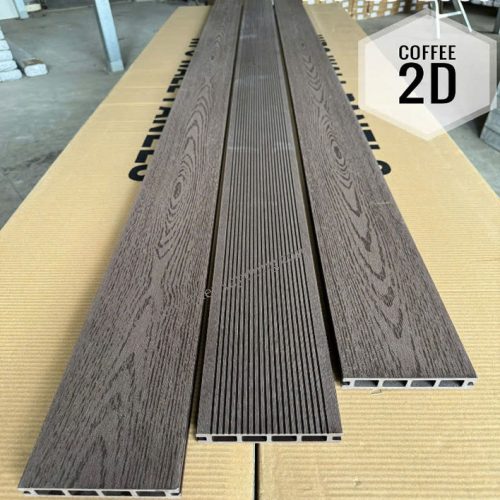 Sàn Nhựa Ngoài Trời Lổ Vuông Màu Coffee