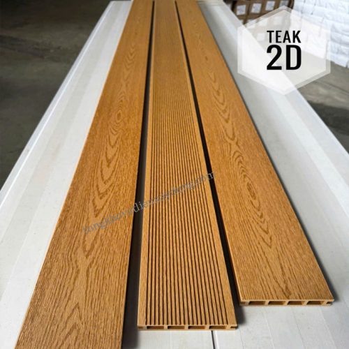 Sàn Nhựa Ngoài Trời Lổ Vuông Màu Teak