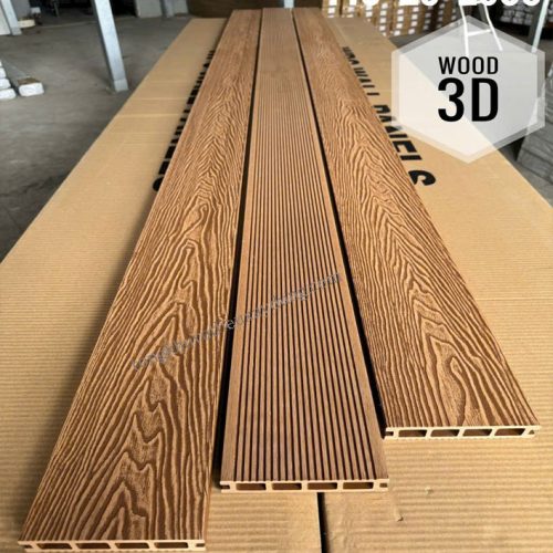 Sàn Nhựa Ngoài Trời Lổ Vuông 3d Màu Wood