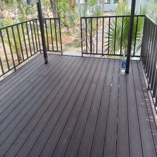 Sàn Nhựa Ngoài Trời Lổ Vuông 3d Màu Coffee