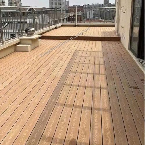 Sàn Nhựa Ngoài Trời Lổ Vuông 3d Màu Teak