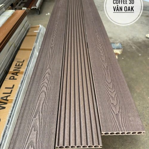 Sàn Nhựa Ngoài Trời Lổ Tròn 3d Màu Coffee