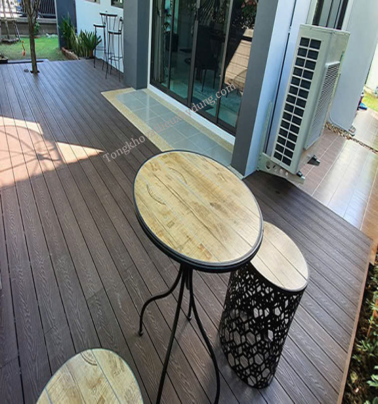 Sàn Nhựa Ngoài Trời Lổ Vuông 3d Màu Coffee